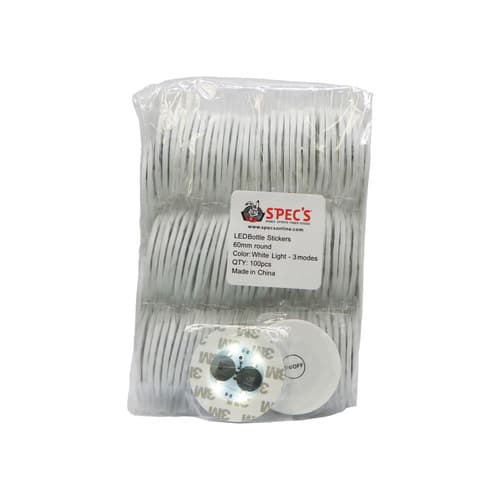 Led Light Up Bottle Sticker White 3 Mode 10 / 100ct